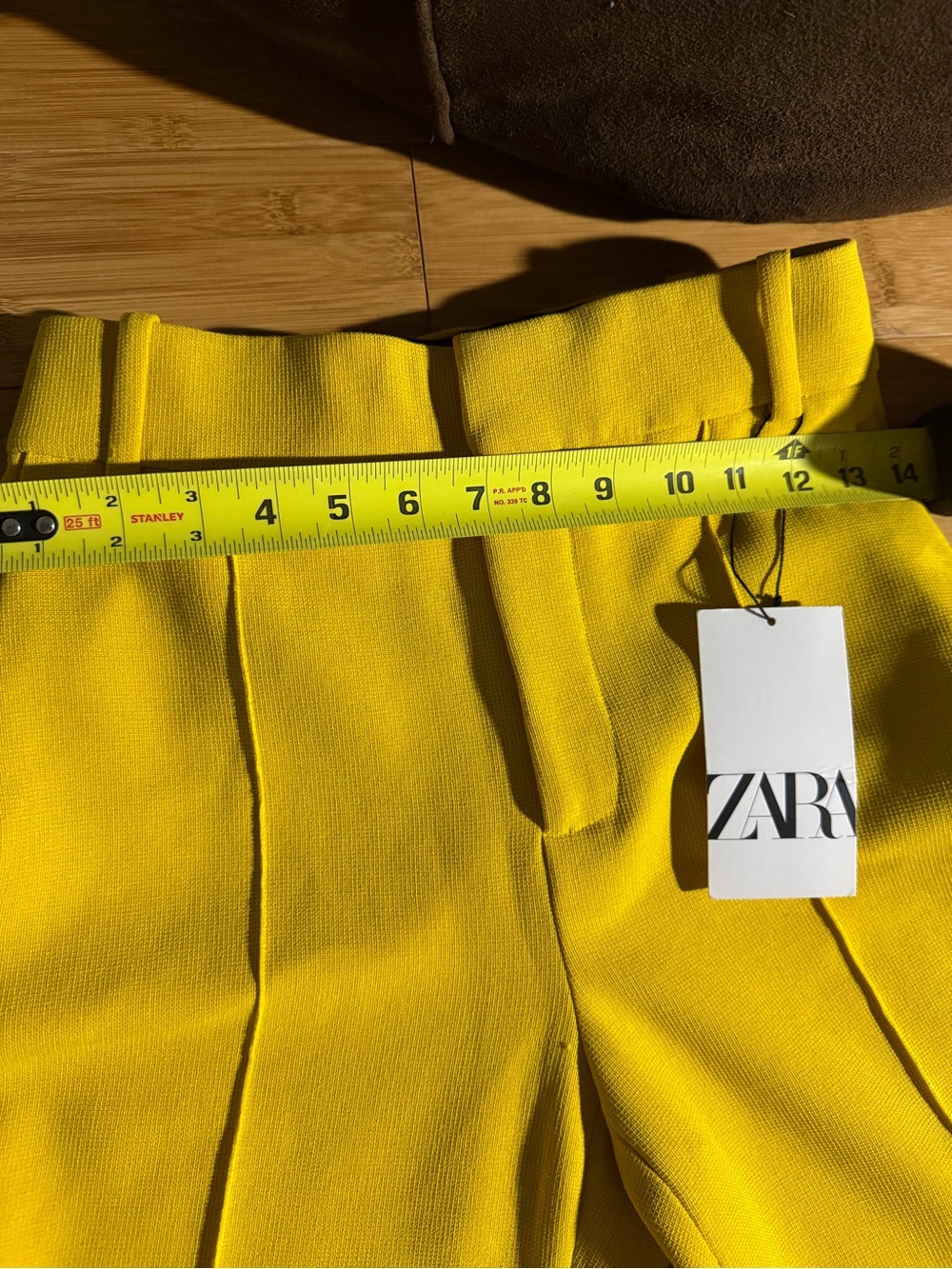 ZARA Yellow High Waisted Wide Leg Flare Pants NWT - Picture 6 of 6